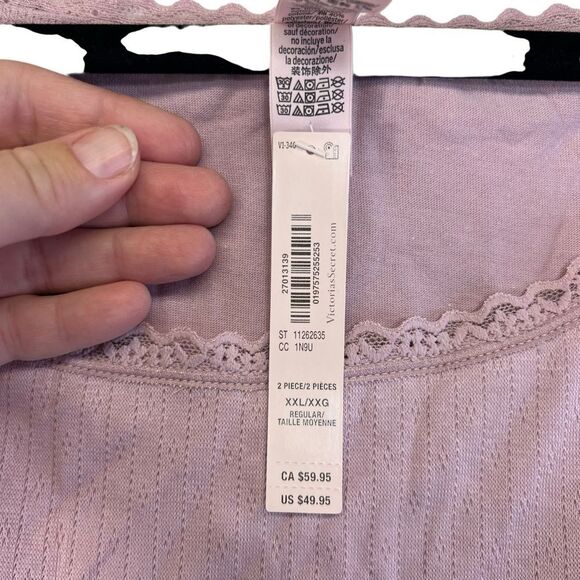 NWT XXL Victoria's Secret Pointelle Modal Cami & Wide Leg Pants Pajama Set - Picture 5 of 11